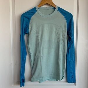 lululemon athletica Teal and Blue Long Sleeve Top